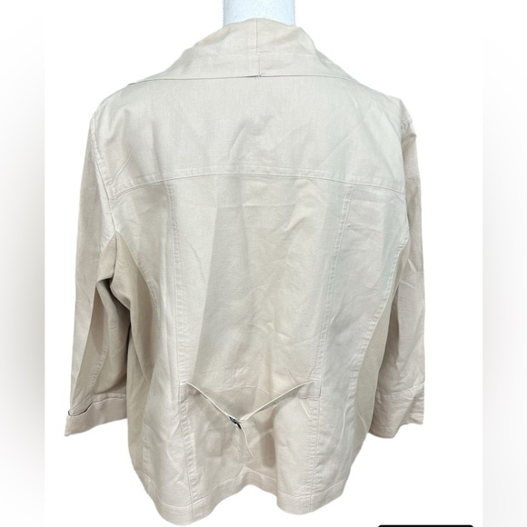 🔥🔥Westbound Open Front Jacket/blazer Tan Size XL Linen Cotton - Picture 2 of 3
